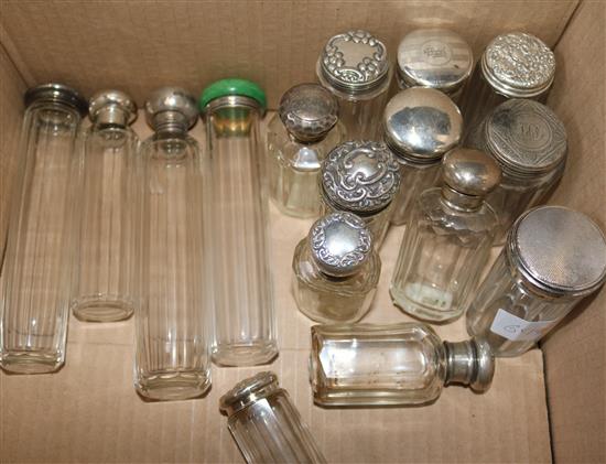 20 x silver lidded toilet jars